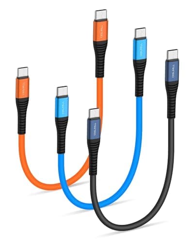 Short USB C to C Cable 15/30/50cm, Soft Silicone 60W Type-C Charger Cable