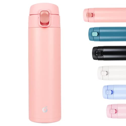 CodiCile Travel Mug, Reusable Coffee Cups with BPA-Free & Leakproof Lid,Coffee Flask for Hot and Cold Drinks,Double Wall Insulated Coffee Mug,Coral Pink,450ml