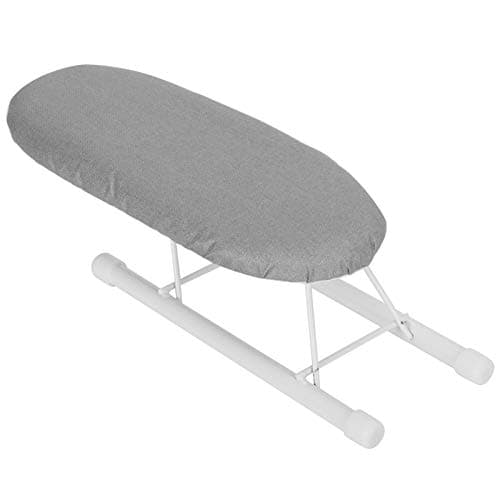 Ironing Board with Folding Legs, Mini Table Top Ironing Board, Compact Flat-Folding Steam Iron Table with Cover, Ideal for Home Travel, 10.2x4.3x3.1in(Silver Cloth)
