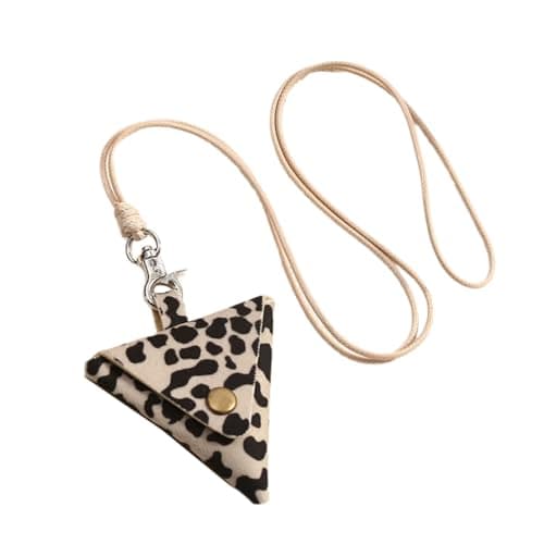 Sturdy Leather Necklace Pouches for Earphone and Coin Storage Small Long Designs for Fashionable Women Ladies Everyday Travel Necklace, M, as described, as described — view 5