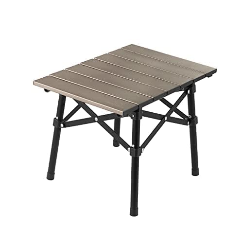 Naturehike Camping Table Folding Table Aluminium Portable Folding Chair Ultralight Camping Table Small Table for Garden Hiking Camping （Gold-S）