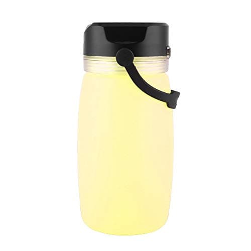 NinGYiYan Solar Charger Water Bottle, Power Bank, LED Lamp, 600ml Large Capacity, Adjustable Light, USB Interface for Outdoor Activities (Yellow) — view 2