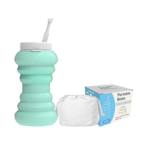 TQUXNGA Travel Friendly Foldable Bidet Bottle for Women 600ml Water Amount Easy to Transport in Multiple Color Choices Silicone Bidet