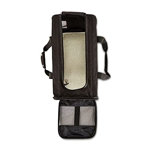 Amazon Basics Dog and Cat Carrier, Soft Sided Pet Travel Carrier for Cat and Dog, Black, Large, 50 cm L x 30.4 cm W x 30.4 cm H — view 4