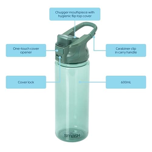 Smash Hydro Chugger Water Bottle, Light Khaki, 600 ml Capacity — view 3