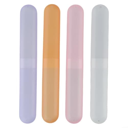 Zeroupshop 4 Packs Tooth Holder Cases, Portable Travel Tooth Box, for Manual and Electric es, PP ABS Storage, with Rounded Corners, Pink