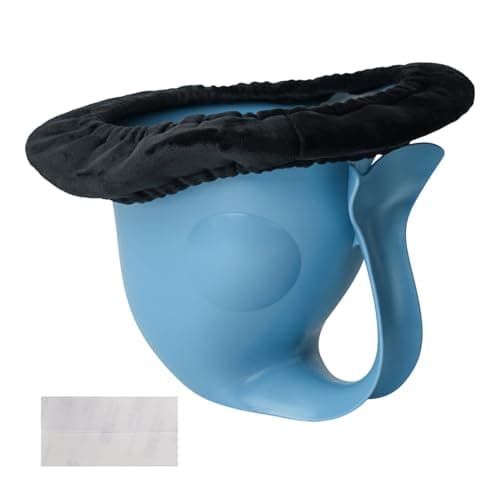 Portable Potty - Small Top Hat Toilet for Elimination Communication, Cute Fish Design, Non-Slip Base, Training Seat, Diaper Free EC Bowl, Travel Pee Pot for Boys Girls, RV Car Camping
