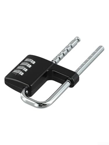 Yhenlovtt Adjustable U-Shaped Mechanical Combination Padlock, Alloy Steel Construction, 4-Digit Password Lock for File Cabinets, Wardrobes & Doors(BLACK) — view 6