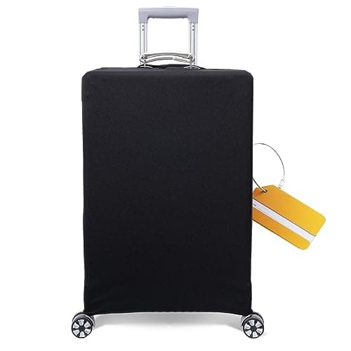 OrgaWise Elastic Travel Luggage Cover Suitcase Cover for 22-32 Inch Suitcase Protective Cover with zipper, with a Luggage tag, L(26-28 Inch)