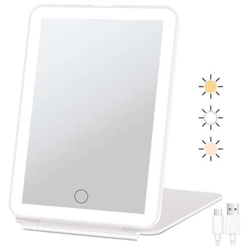 FUNTOUCH Rechargeable Travel Makeup Vanity Mirror with Lights