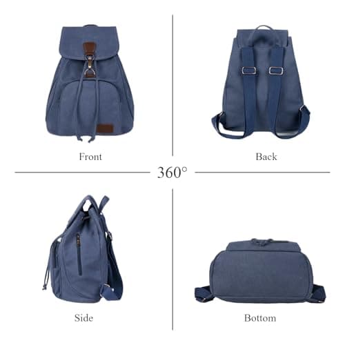 ModaZeal Small Canvas Backpack Women Men Vintage Drawstring Rucksack — view 3