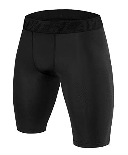 PowerLayer Men's Compression Base Layer Shorts Thermal Shorts Underwear - Black Stealth, S