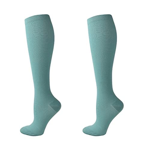 2 Pairs Compression Socks for Men and Women Flight Socks Compression Stockings Running Socks (Deep Green, S-M)