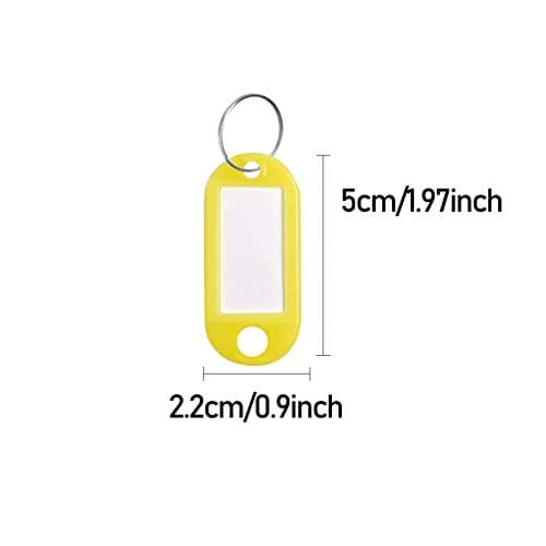 YuZhou 50 PCS Key Tags,Key Fobs Labels Rings Name Tags Key Label Tags with Split Ring Paper Plastic Key Tags with Labels Heavy Duty for Luggage Pet Id Name Office 10 Color — view 2