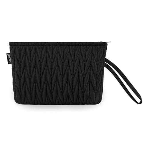 Gloppie Small Makeup Bag for Handbag, Cosmetic Make Up Pouch Travel, Black