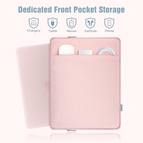 TiMOVO Laptop Sleeve for MacBook Neo/Air/Pro, 13.3-14 Inch, Pink — view 4