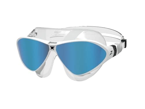 Zoggs Horizon Flex Mask Titanium Clear White Mirrored Blue
