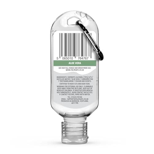 Palm Safe Aloe Vera Alcohol Hand Sanitiser 60 ml Clip Bottles — view 2