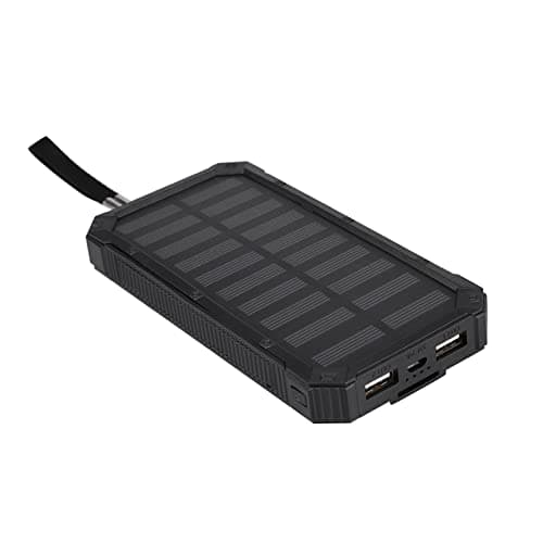 OPPWONG Dual USB 20000mAh Fast Charging Solar Power Bank Case Kit for Outdoor Activities (Black)