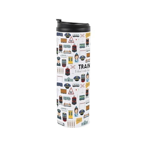 Custom Train Driver Travel Mug - Personalised Train Operator Gift - Reusable Stainless Steel Vacuum-Sealed Double-Walled Travel Flask 500ml (16 fl oz) — view 2