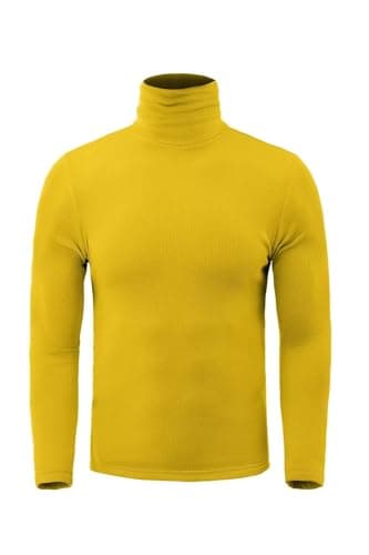 Zengjo Mens Turtleneck Thermal Base Layer(Yellow,XXL) — view 5