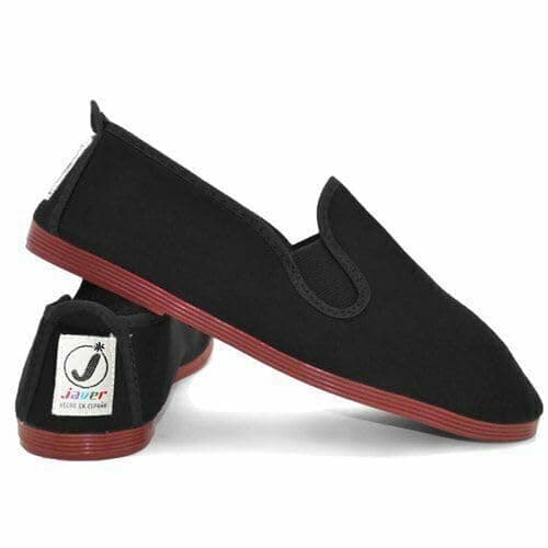 Javer Flossy Style Espadrilles for Men, UK 6-11 – Lightweight Canvas Plimsolls, Comfortable Casual Slip-On Flat Shoes (Black, UK Footwear Size System, Adult, Men, Numeric, Medium, 9)