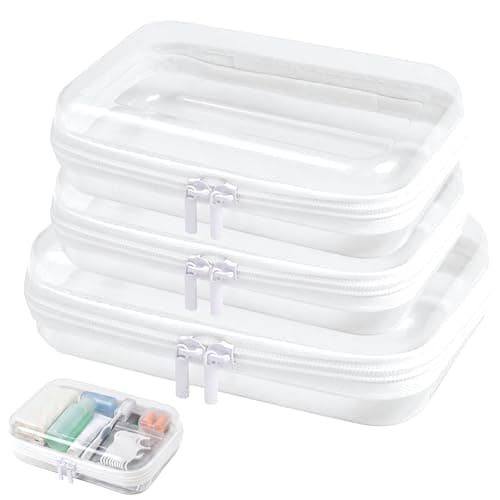 3Pcs Clear Cosmetic Bags, Waterproof Transparent Toiletry Organizer Case