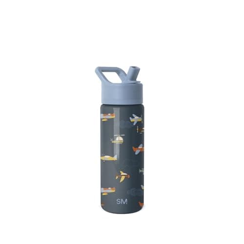 Simple Modern Kids Water Bottle with Straw | Insulated Stainless Steel Reusable Tumbler for School, Girls, Boys | Summit Collection | 530ml | Wheels Up