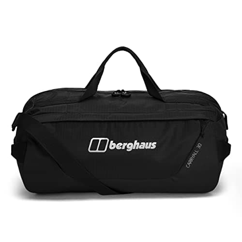Berghaus Unisex Carry All Mule Holdall 30L Duffel Bag | Compact and Lightweight | Detachable Shoulder Stap Travel Holdall, Black/Black, One Size