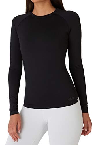 TCA Super Thermal Top Women - Ladies Thermal Vest - Thermals Womens - Ski Base Layer Women - Workout Tops for Cold Weather - Black Rock, S