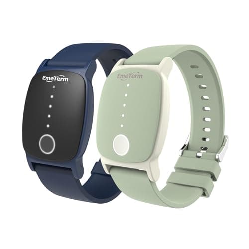 EmeTerm Explore FDA Cleared Anti-Nausea Wristband IP67 Waterproof Morning Motion Travel Sickness Vomit Relief Rechargeable Classic Strap Design Drug Free Wrist Bands Without Side Effects
