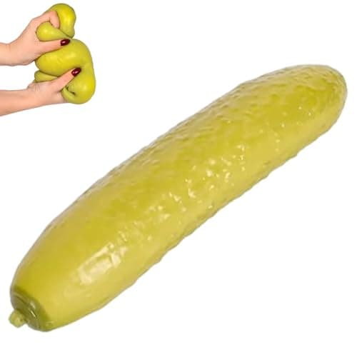 Giant Pickle Squishy, 25cm Realistic Pickle Squeeze Toy, Cucumber Stress Squeeze for Adults Kids Home Office Travel