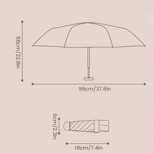 Foribyw Mini Travel Umbrella with Case Small Compact Anti-UV Rainproof Windproof Umbrella Fast Dry and Ultra Lightweight Tiny Pocket Umbrella for Women Man Students (black) — view 2