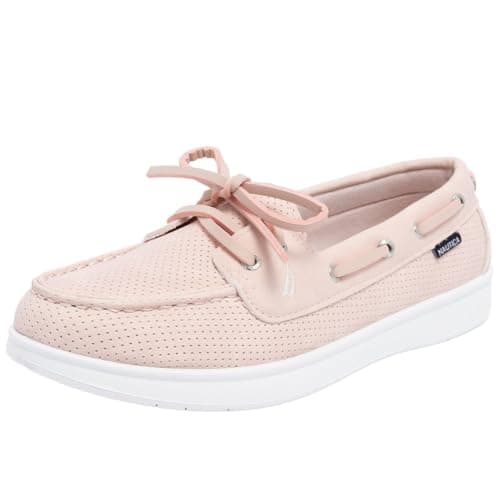 Nautica Women's Casual Boat Shoes, Moc-Toe Loafers with Cushioned Insole, Deck Fashion Sneaker