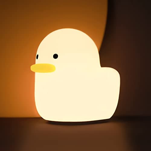 UNEEDE Duck Night Light for Kids, Cute Silicone Baby Lamp Touch Control