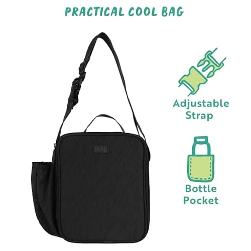 Polar Gear Insulated Lunch Bag 5L with Bottle Pocket & Strap (Black) — view 6