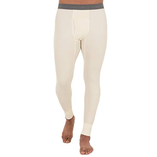 Fruit of the Loom Men's Recycled Premium Waffle Thermal Underwear Long Johns (1, 2, 3, and 4 Packs) Pajama Bottom, Natural, M UK