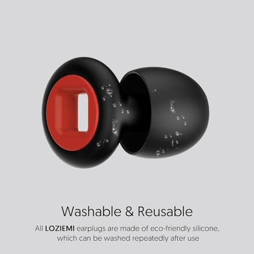 LOZIEMI Ear Plugs for Sleep, Stylish Certified Hearing Protection, Ear Plugs Noise Cancelling 28dB, Reusable 2025 New Soft Water Silicone, Focus, Travel or Concerts, Ear Tips in XS/S/M/L — view 2