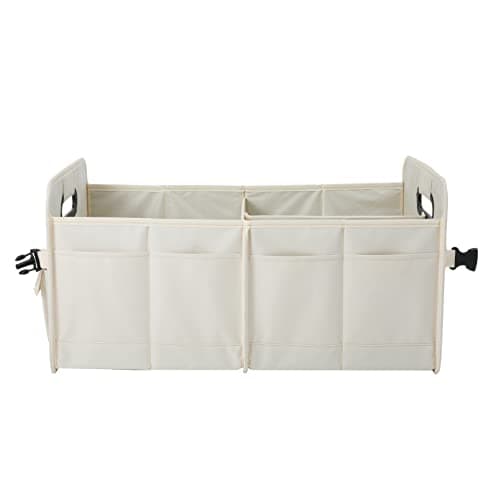 AOKJOY Car Trunk Organizer Car Storage Organizer Collapsible Multi Compartment Car Organizer Adjustable Straps Car Organizer for SUV(Beige) — view 5
