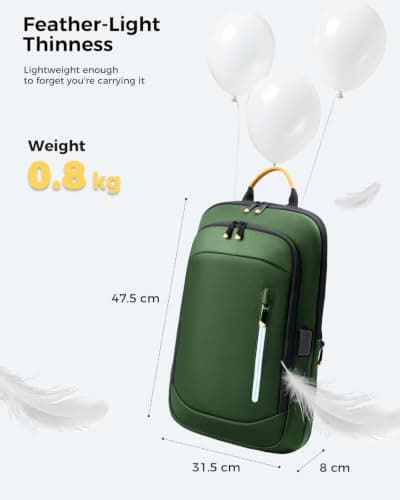 Lekespring Laptop Backpack for Men, 17.3 Inch Slim Business Travel Rucksack — view 4