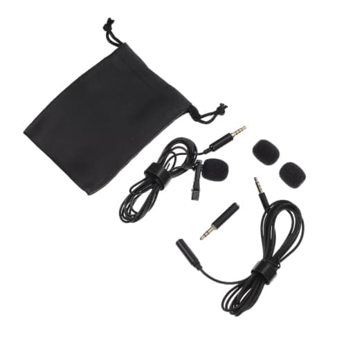 Healeved Noise Cancelling Clip-on Microphone Lapel Mic with Compact Design and Sturdy Clip for Recording and Live Stream, Black Aps and Copper Material Microphone for Camera