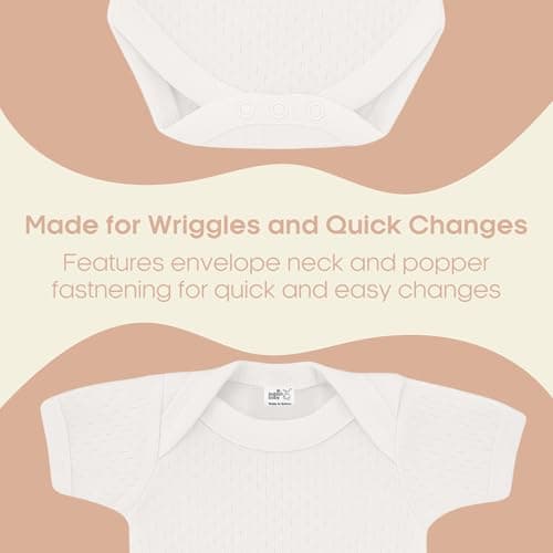 Baban Baby Thermal Bodysuit Vests Short Sleeve, White, 6-12 Months — view 5