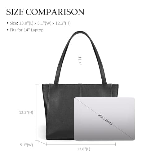befen Black Handbags for Women Large Tote Bag with Zip for Travel — view 4