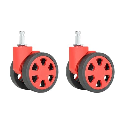 hogtnd Spare Wheels Quiet Versatile 1 Pair for Luggage Smooth Rolling Luggage Suitcase Wheel Replacement, red, Mass Beauty