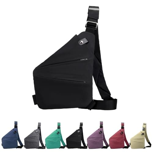 GDOKKNY Anti Theft Crossbody Bag for Women Personal Flex Travel Bag Anti-Theft Cross Body Bag Sling Chest Bag for Men (Black)