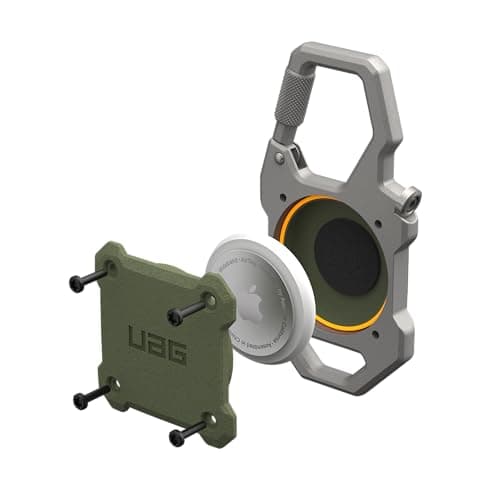 URBAN ARMOR GEAR UAG Designed for AirTag Case with Built-in Bottle Opener Monarch - Hard Shell Lock Case AirTag Holder with Durable Locking Carabiner for Keys, Luggage & Bags, Olive Drab/Silver — view 4