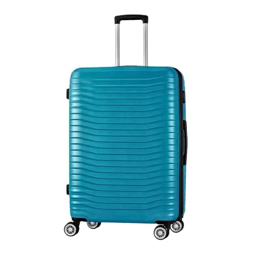 Set of 3 Pieces Luggage Hard Shell Suitcase, Teal — view 5