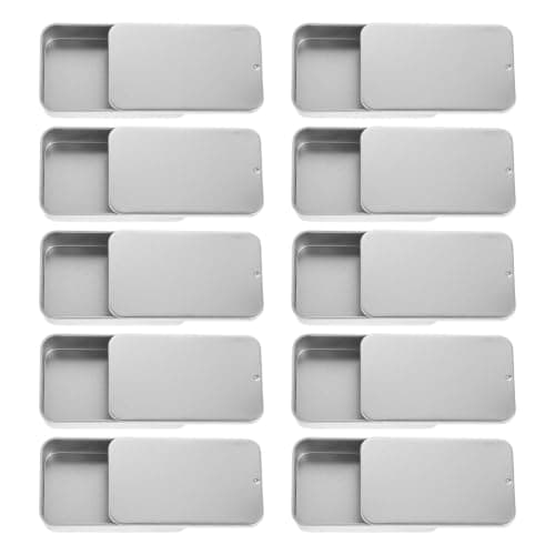 Metal Floss 10pcs Box Rectangular with Sliding Lid Storage for Travel