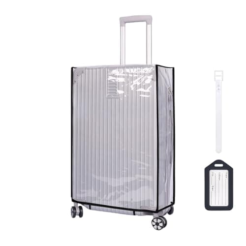 Suitcase Protective Cover, Travel Luggage Protective Cover with 1 Luggage Tag, Reusable Clear PVC Suitcase Covers Protectors, Waterproof Scratch Dust Resistant, for Business, Trip, Daily (28 inch)
