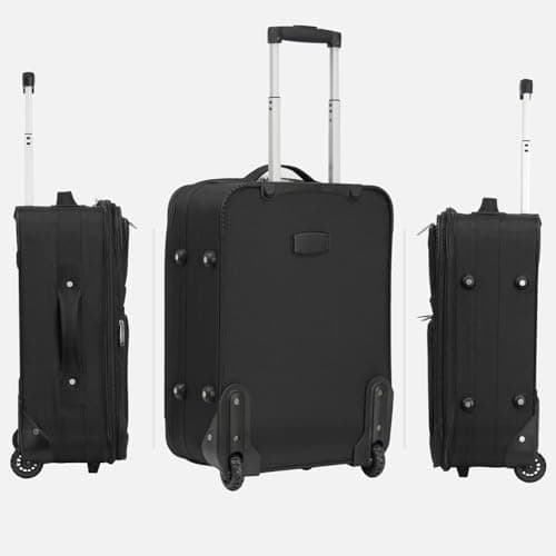 ARIANA Cabin Suitcase Lightweight Carry On Luggage Trolley Travel Bag 10Kg Hand Luggage 2 Wheels - 55x38x23cm (Black, 21" Small (Cabin Size)) — view 2